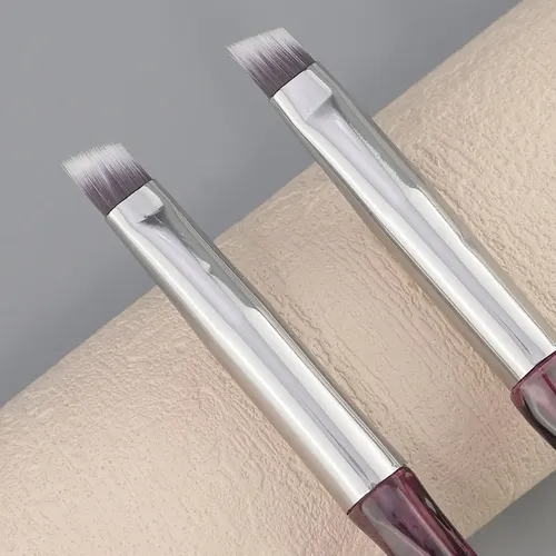 2 Pincel Angular Para Cejas Con Cristales Diamante (morado)