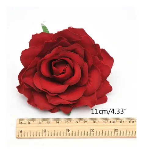 Broche Para El Pelo (y) De Tela Rosa Con Forma De Flor Rosa