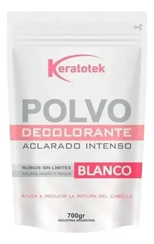 Polvo Decolorante Aclarado Intenso Blanco Keratotek X 700 Gr
