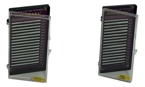 Kit Nagaraku Extensiones De Pestañas Clásicas 0.15 Curva C Largos 5 Y 6 Mm