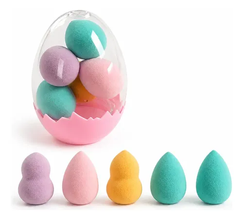 Set 5 Mini Esponjas Maquillaje En Huevito Portátil