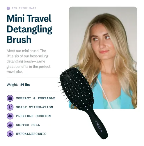 Cepillo De Pelo Travel Detangler Brush Gimme Para Cabello Gr