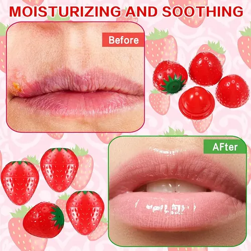 Balsamo Labial Frutilla Saborizado Hidratante Labios Protege