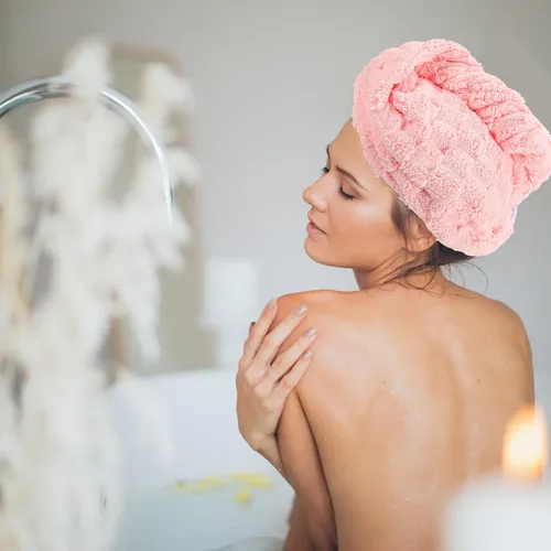 Gorro Rosa Absorbente Para Secar Pelo Suave Y Rápido