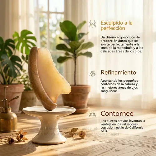 Tabla De Gua Sha De Cuerno Natural Y Madera De Sándalo Verde
