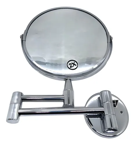 Espejo 20cmts Diametro Articulado Aumento 2x Maquillaje Baño