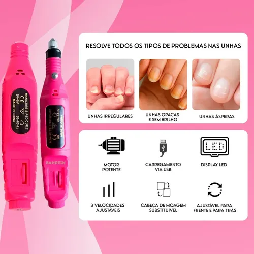 Lijadora Eléctrica Bahrein Profesional Rosa Portátil For