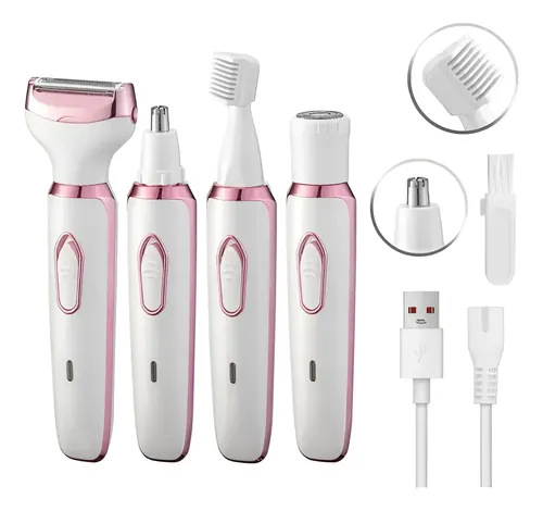 Depiladora Electrica Recargable De Facial Para Mujer 4 En 1