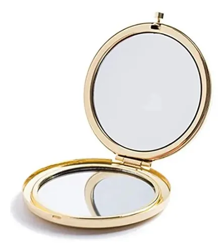 Espejo Compacto Mpowtech Gold De 2 Caras Con Aumento De 1x/2