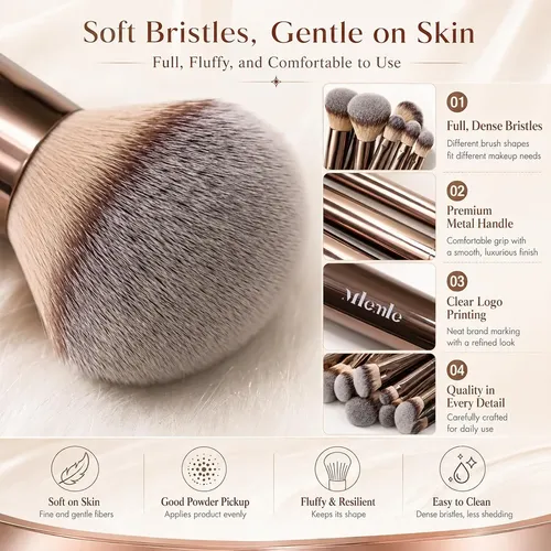 Set 20 Pinceles Maquillaje Profesional Con Estuche Negro