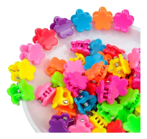 Pack 12 Mini Ganchos Broches Hebillas Pelo Colores Formas
