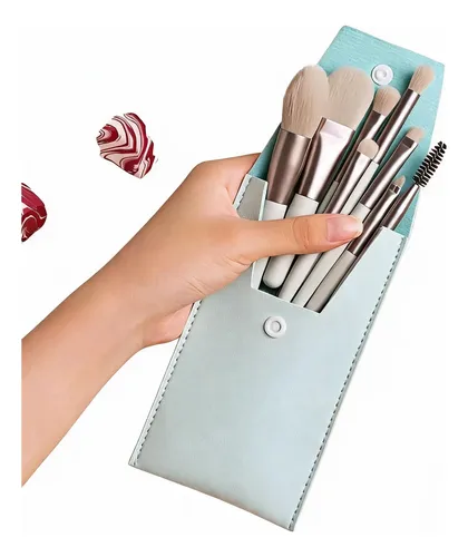 Juego De Brochas Con Cerdas Suaves Estuche Compacto Portátil