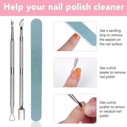 Removedor De Esmalte De Uñas De Gel, Paquete De 3