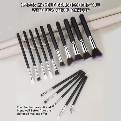 Set De 21 Brochas De Maquillaje Con Mango De Madera
