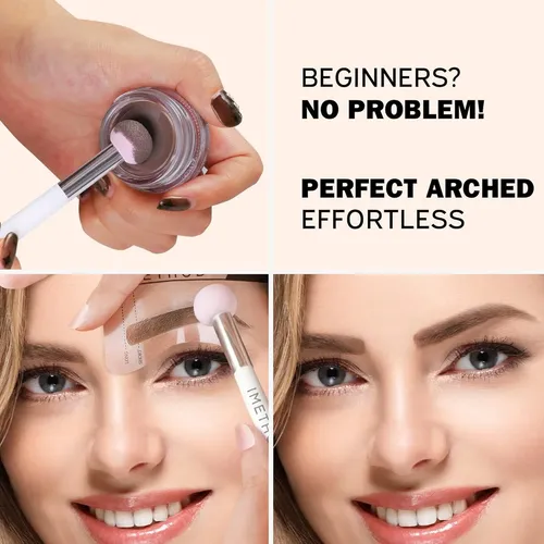 Kit De Cejas Imethod: Tampón, Plantillas Y Pomada (light