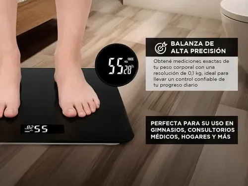 Balanza Digital Gadnic De Baño Maximo 180kg Plato De Vidrio