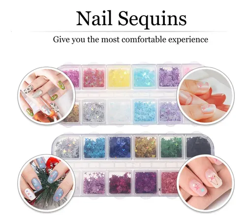 2 Juegos De Uñas For Manicura, Purpurina Facial, Lentejuela
