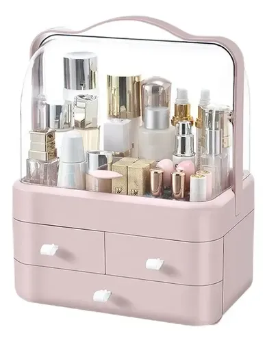 Organizador Porta Cosmeticos Maquillaje Make Up Maletin Rosa Claro