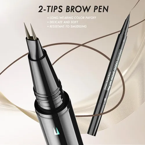 Lápiz De Cejas Jassins 2 En 1 Marrón Oscuro Microblading