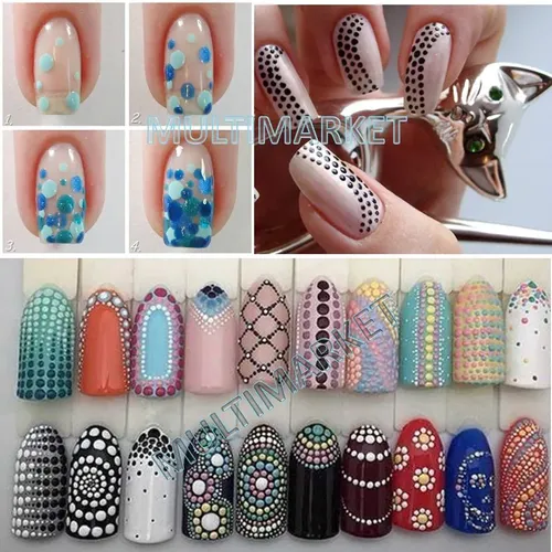 Kit 5 Pinceles Doble Punta Goma Silicona Y Dotting Punteros