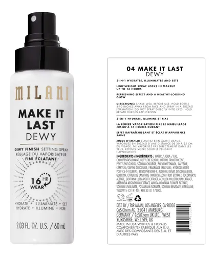 Spray Fijador Milani Make It Last Dewy, 2.03 Onzas Oz