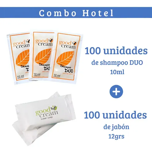 Combo Hotel Hotelero Good Cream Shampoo Duo + Jabon X100 C/u