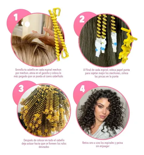 Rulos De Cabello En Espiral, Rizos Sin Calor 24 Unidades Qd