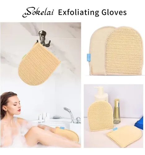 Guante Exfoliante De Baño Doble Cara, Sisal Y Algodón