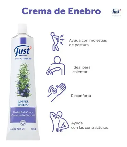 Crema De Enebro Swiss Just 96g Masajes Corporal