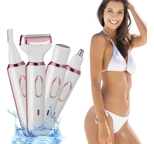 Depiladora Rasuradora 4 En 1 Lady Shaver Facial Corporal Usb Color Blanco