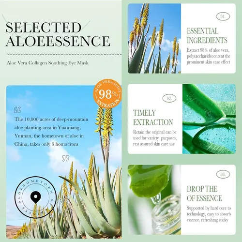 Parches De Aloe Vera Y Colágeno Akary Para Ojos