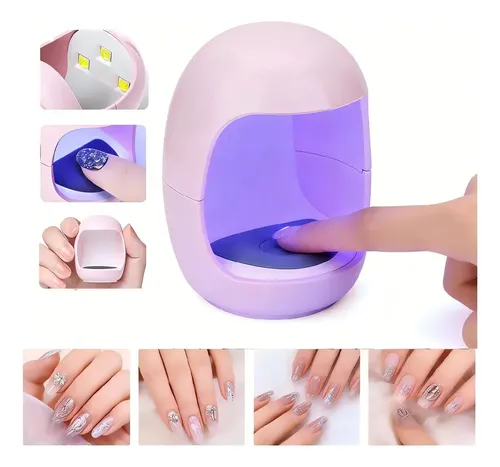 Mini Cabina Uñas Dedos Uv Led 6w Esculpidas Gelificadas Semi Color Rosa