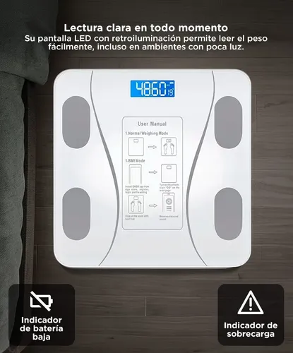 Balanza De Baño Gadnic Digital App Vidrio Templado Pantalla Lcd Alta Precisión 180kg Bluetooth Apagado Automático Auto Calibrado Negro