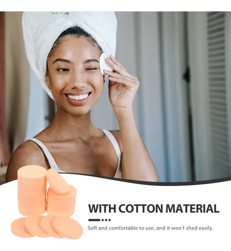 24pcs Khaki Makeup Sponge Set Round Powder Puff Latex Cotton