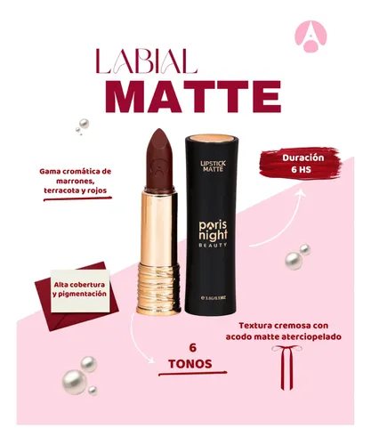 Lapiz Labial Acabado Mate Paris Night Lipstick Matte