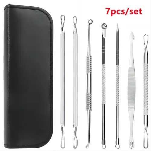 Kit De 7 Agujas Para Eliminar Puntos Negros De Acero Inoxida