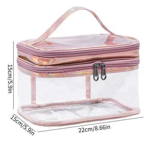 M Li Neceser Transparente Bolsa De Maquillaje De Doble Con ,