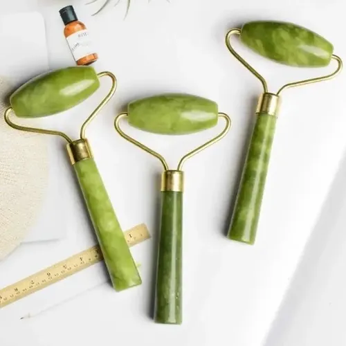 Masajeador Facial Corporal Rodillo Piedra Roller Jade Verde