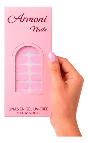 Stickers De Uñas Gel X22 Adhesivas Con Diseño Sin Lámpara Uv