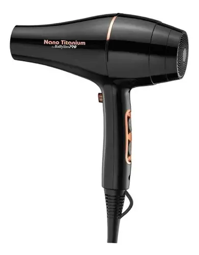 Secador Babyliss pro rose gold black nano titanium 2000w negro