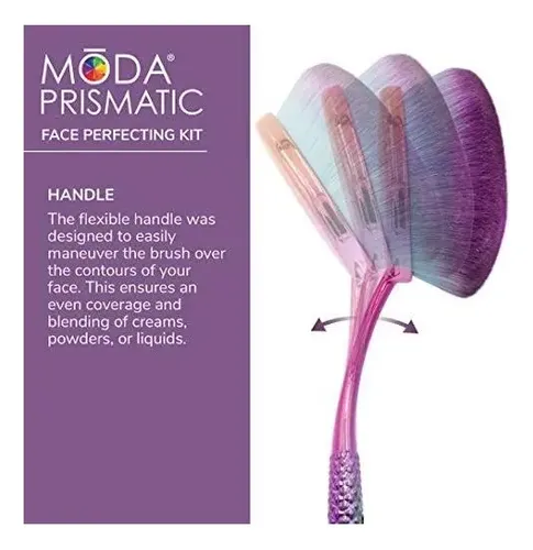 Moda Juego De Brochas De Maquillaje Ovaladas De 4 Piezas El Prismático.