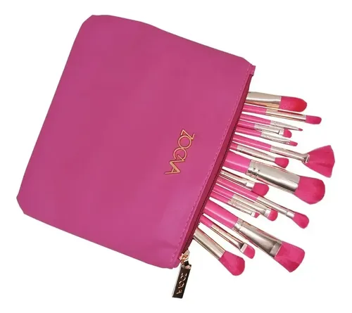 Set 15 Brochas Pinceles Para Maquillaje Profesional Estuche