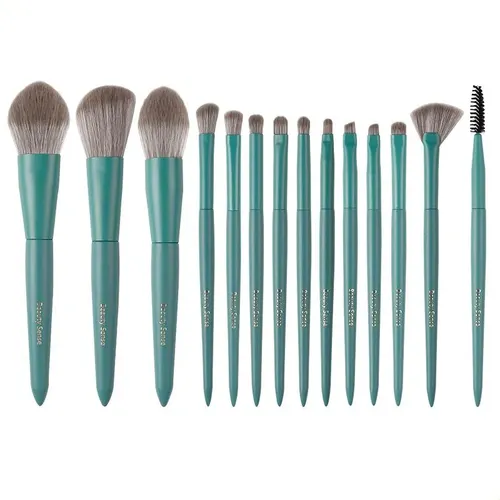 Set De 14 Pinceles De Maquillaje Herramientas Cosméticas