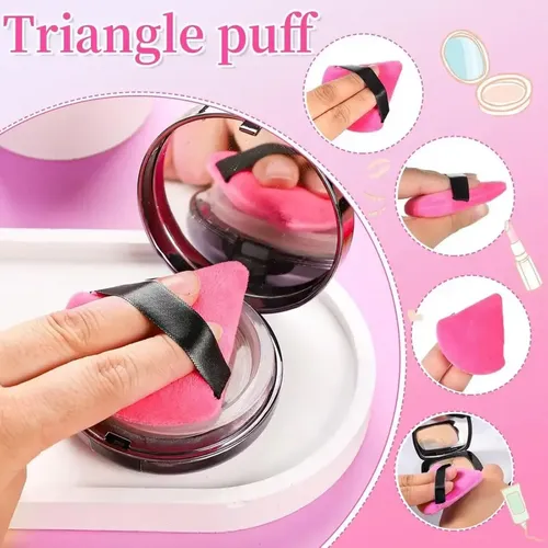 Lote De 12 Borlas Triangulares Para Maquillaje