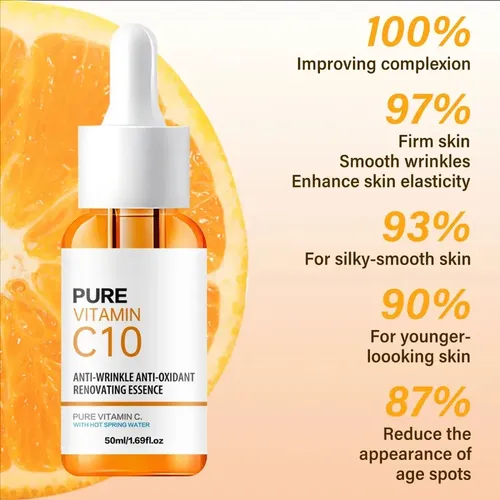 Esencia Facial De Vitamina C, Ácido Hialurónico, Suero Ilumi