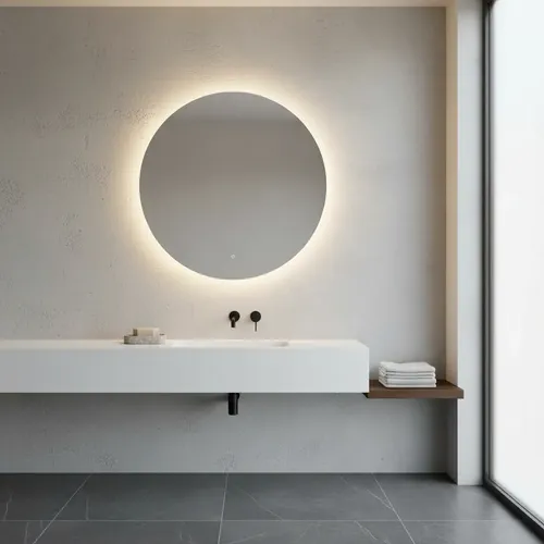 Espejo Redondo Con Luz Led Retroiluminado. 90cm