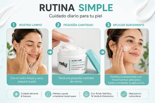 Crema Facial Acne Care Mely Te Verde Acido Salicilico 50g