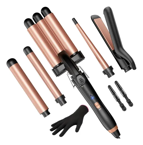 Plancha De Pelo Kinked 5 En 1 Rosa Dorado 110v/240v