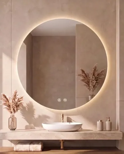 Espejo Luz Led 80 Táctil Touch Redondo Desempañante Baños