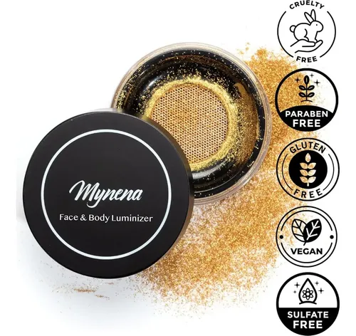 Polvo Iluminador Facial Y Corporal Mynena Dorado 70g